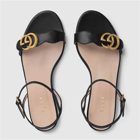 leather double g sandal guccigucci leather sandal with double g|gucci juliette strappy flat sandals.